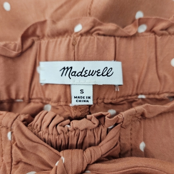 Madewell Drapey Pull-On Shorts Polka Dot Paperbag Drawstring Size Small Women's - Picture 8 of 9